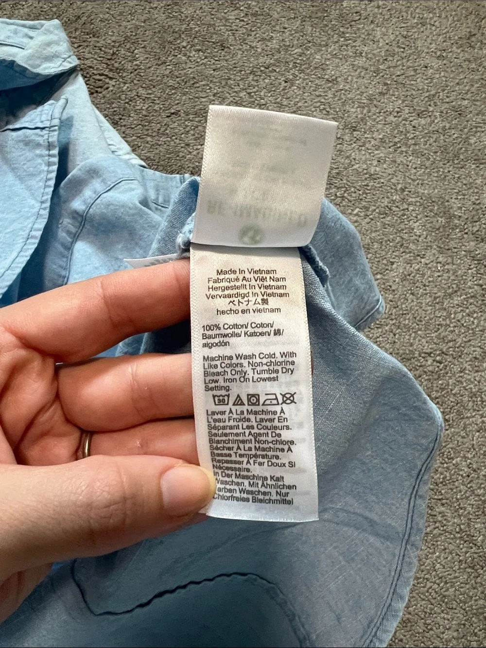J. Crew 100% Cotton Button Front Sleeveless Tank Chambray size XL